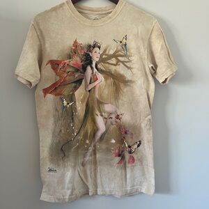 The Mountain Short Sleeve Fairy Tee Tan Beige 100% Cotton Small